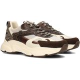 Poelman - Posh - Lage Sneakers - Bruin - Dierenprint