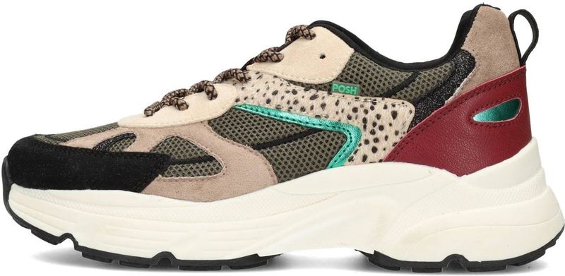 POSH by Poelman - AYOKI - Sneakers - Beige / Cyaan Blauw / Bordeaux / Zwart