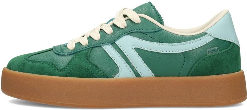 PS Poelman - Sneakers Laag - Lichtgroen / Donkergroen - Profielzolen - Snoersluiting - Color-Blocking