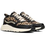 PS Poelman - Gigi 02 - Sneakers - Leopardprint - Zwart - Dikke Witte Zool