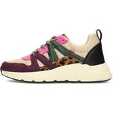 POSH by Poelman - CAROCEL - Chunky Sneakers - Beige/Paarse Panterprint