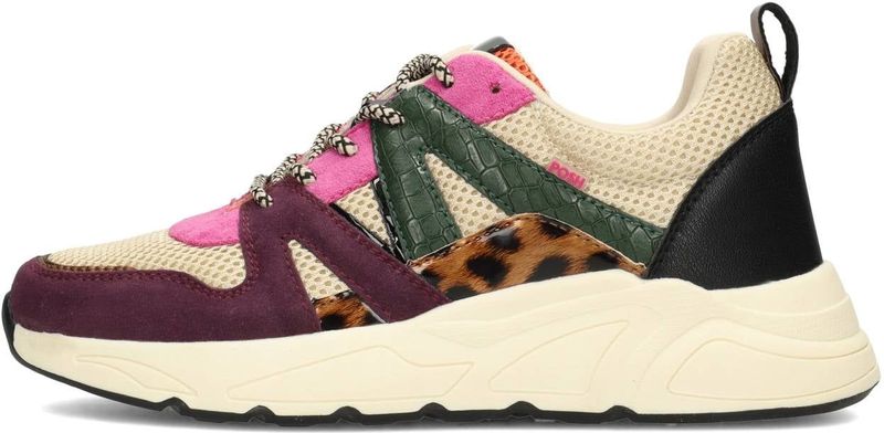 POSH by Poelman - CAROCEL - Chunky Sneakers - Beige/Paarse Panterprint
