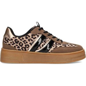POSH by Poelman - LILY - Sneakers - Bruin - Luipaardprint