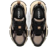 Posh by PS Poelman - C18582 - Sneakers - Beige - Met Zwarte en Snake-achtige Accenten