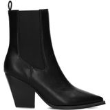 POSH by Poelman - MARIE - Enkellaarsjes - Imitatieleer - Zwart - 8,5 cm Hak