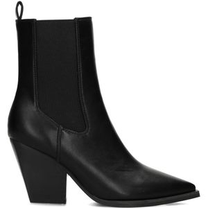 POSH by Poelman - MARIE - Enkellaarsjes - Imitatieleer - Zwart - 8,5 cm Hak