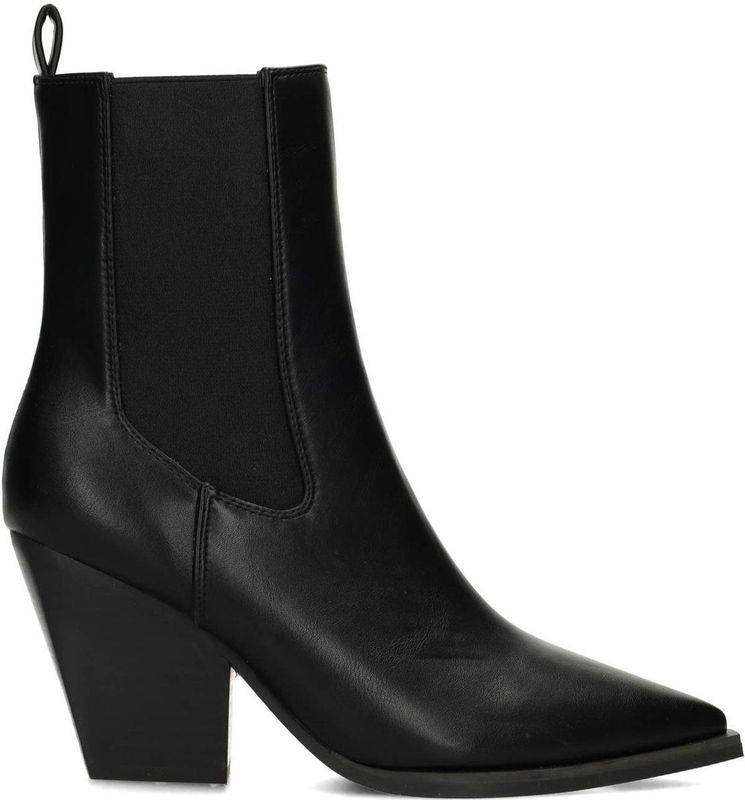 POSH by Poelman - MARIE - Enkellaarsjes - Imitatieleer - Zwart - 8,5 cm Hak