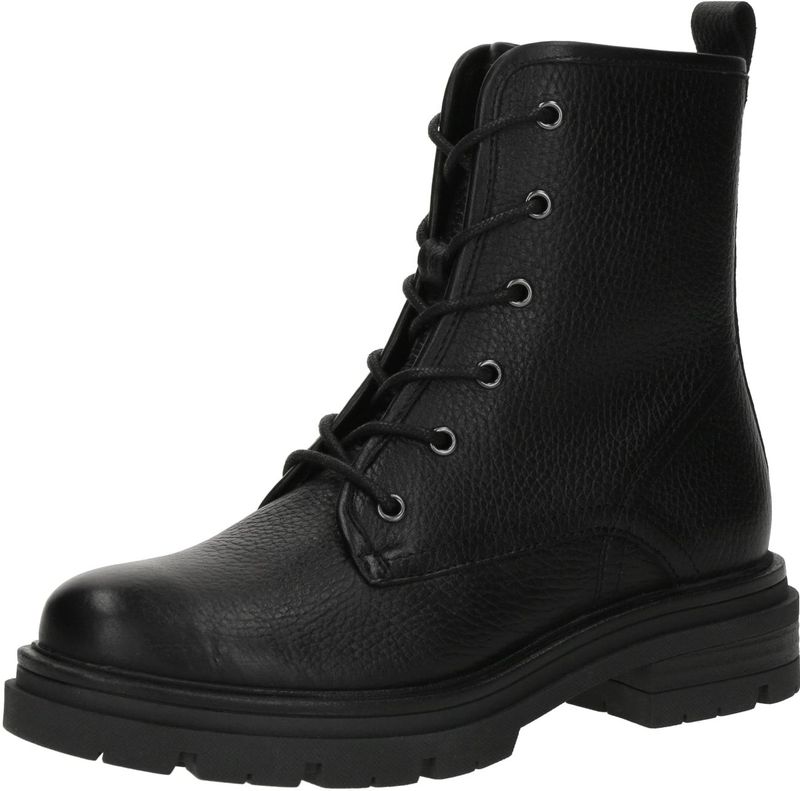 PS Poelman - Veterlaarsjes 'Jae' - Zwart - Veterboots