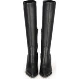POSH by Poelman - SYLVANA - Dames Laarzen - Zwart - Hoge Schacht 39 cm - Blokhak 8 cm