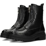 POSH by Poelman - Stacey - Enkellaarsjes - Zwart - Slangenprint