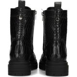 POSH by Poelman - Stacey - Enkellaarsjes - Zwart - Slangenprint