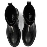 POSH by Poelman - Stacey - Enkellaarsjes - Zwart - Slangenprint