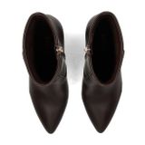 POSH by Poelman - Enkellaarsjes - Donkerbruin - Imitatieleer - Blokhak