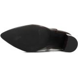 POSH by Poelman - Enkellaarsjes - Donkerbruin - Imitatieleer - Blokhak