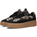 PS Poelman - Anemone - Leren Sneakers - Zwart/Panter