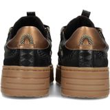 PS Poelman - Anemone - Leren Sneakers - Zwart/Panter