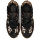 PS Poelman - Anemone - Leren Sneakers - Zwart/Panter