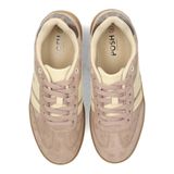 POSH - NOË - Sneakers - Crème/Taupe - Vetering met 7 Gaten