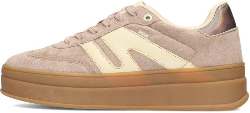 POSH - NOË - Sneakers - Crème/Taupe - Vetering met 7 Gaten