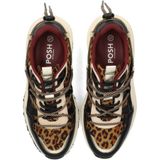 POSH by Poelman - CARI - Dames Sneakers - Panterprint - Chunky Zool 4 cm