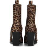 POSH by Poelman - MARIE - Enkellaarsjes - Bruin - Imitatieleer - Hak 8,5 cm