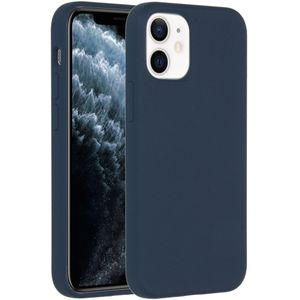 Accezz Liquid Silicone Backcover voor de Apple iPhone 12 Mini - Donkerblauw