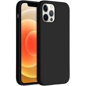 Accezz Liquid Silicone Backcover voor de Apple iPhone 12 (Pro) - Zwart