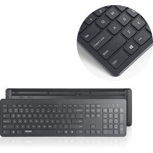 Accezz Draadloos Toetsenbord met Bluetooth - QWERTY - Ergonomisch design - Zwart