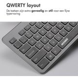 Accezz Draadloos Toetsenbord met Bluetooth - QWERTY - Ergonomisch design - Grijs