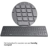 Accezz Draadloos Toetsenbord met Bluetooth - QWERTY - Ergonomisch design - Grijs