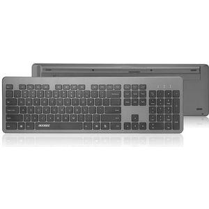 Accezz Draadloos Toetsenbord met Bluetooth - QWERTY - Ergonomisch design - Grijs
