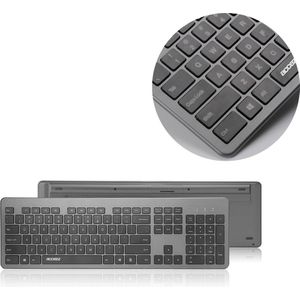 Accezz Draadloos Toetsenbord met Bluetooth - QWERTY - Ergonomisch design - Grijs