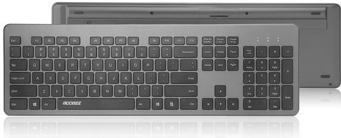 Accezz Draadloos Toetsenbord met Bluetooth - QWERTY - Ergonomisch design - Grijs