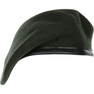 Baret 100% wol. Diverse kleuren (Kleur: Groen, Maat: 55)