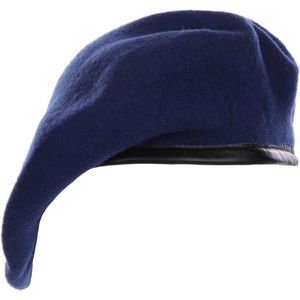 Baret 100% wol. Diverse kleuren (Kleur: KM Blauw, Maat: 55)