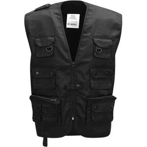 Fostex - Reporter Vest - Zwart - Bodywarmer - Werkvest met 14 zakken