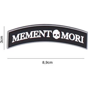 Embleem 3D PVC Memento mori tab zwart