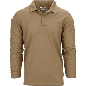 101 INC - Tactical polo Quick Dry long sleeve (kleur: Coyote )