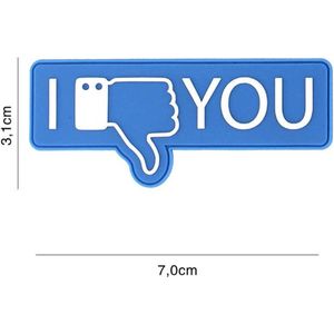 Embleem 3D PVC I Don't like You Blauw
