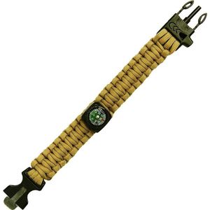 101inc Paracord survival kompas 9 inch Coyote