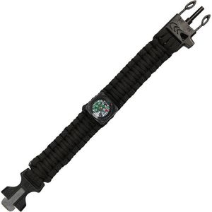 101inc Paracord survival kompas 9 inch zwart