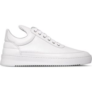 Filling Pieces, Witte leren sneakers met geribbelde rubberen zool Wit, Heren, Maat:44 EU