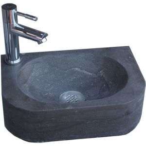 Natuursteen fontein Flow 35x24x10cm (kraangat links)