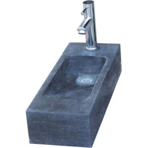 Fontein sanilux slim hardsteen 45x17x10 cm rechthoek met kraangat links