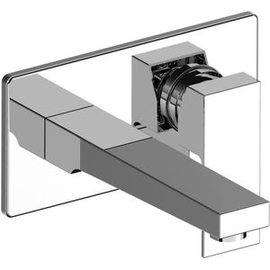 Wastafelkraan sanilux cube inbouw chroom 1-delig vierkant