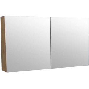 Spiegelkast sanilux wood 120x70x16 cm multiplaat gefineerd softclose 3 legplanken