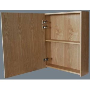 Spiegelkast sanilux wood 60x70x16 cm massief eiken softclose linksdraaiend