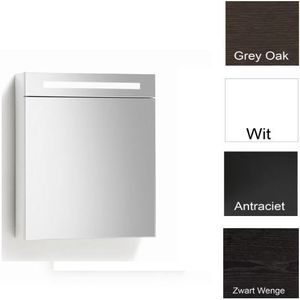 Spiegelkast 60Cm Tl Verlichting & Stopcontact Hoogglans Antraciet