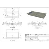 Wastafel forzalaqua helsinki hardsteen gezoet met kraangat 100,5x51,5x9,5 cm