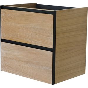 Wastafelonderkast met 2 laden bws elements 60x45.2 cm naturel eik /mat zwart